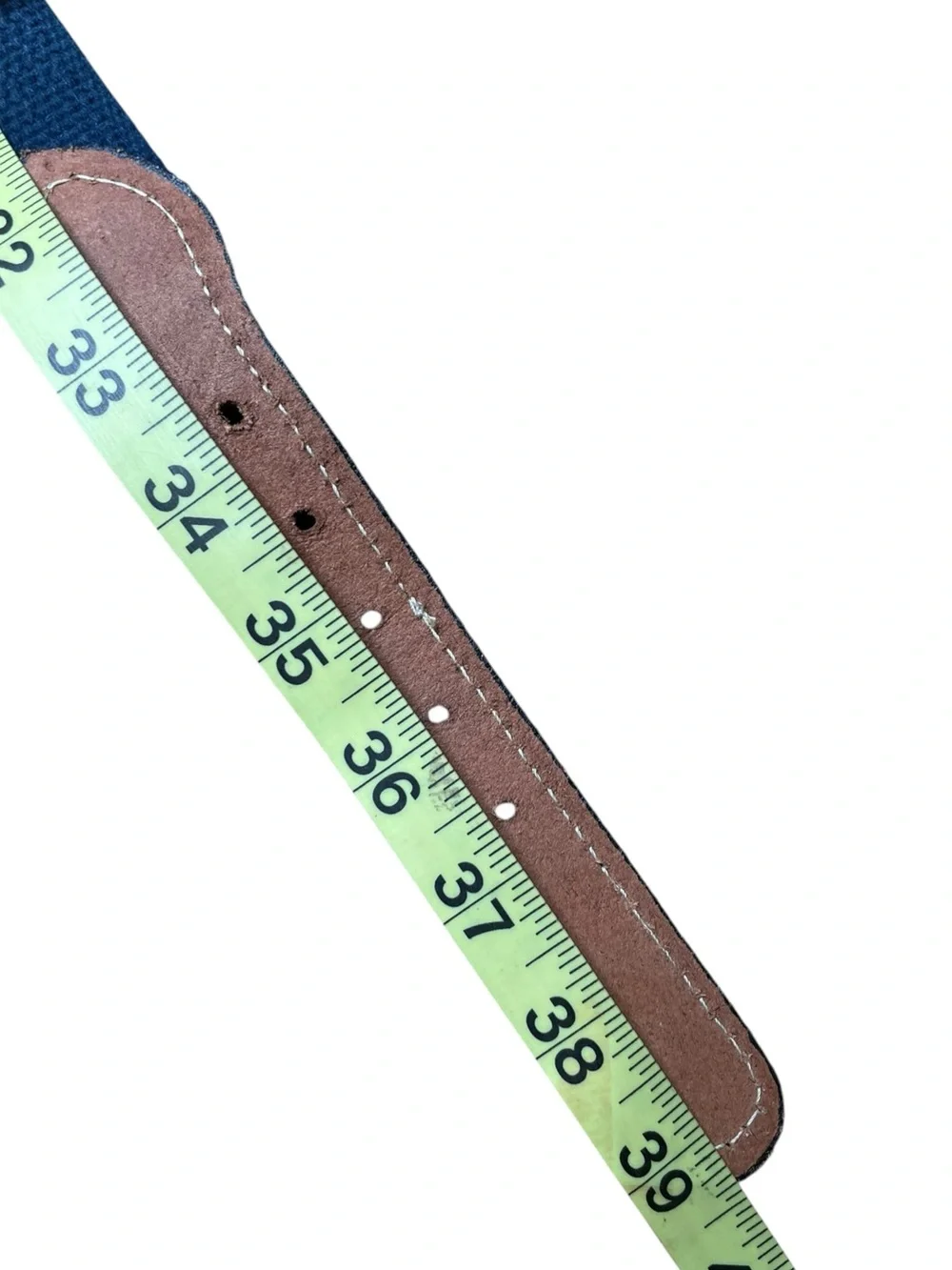 Bullington UNC Tar Heels Leather Ribbon Belt Mens Sz 34 Brass Buckle Team Spirit